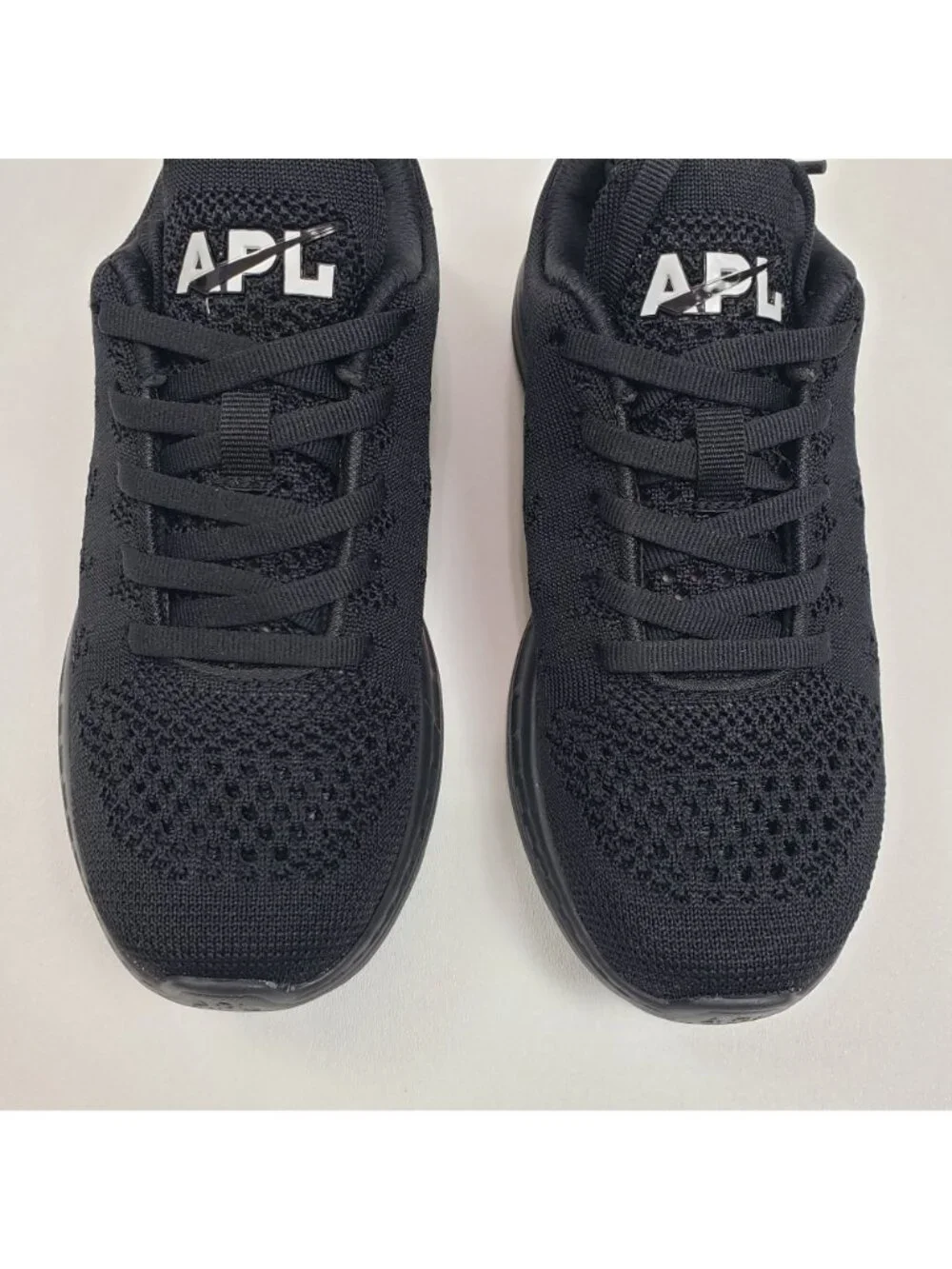 APL TechLoom Pro Black Black White Women’s Size 5 Athletic Knit Running Shoes - Picture 8 of 16